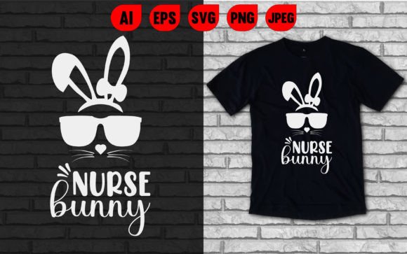 Nurse Bunny Easter Graphics & T-Shirt Designs