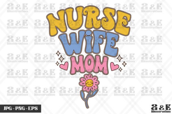 Retro Nurse Mom Reveal Graphics for T-Shirts
