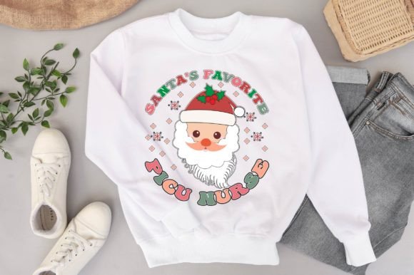 Santa’s Favorite Picu Nurse Graphics for T-Shirt Designs